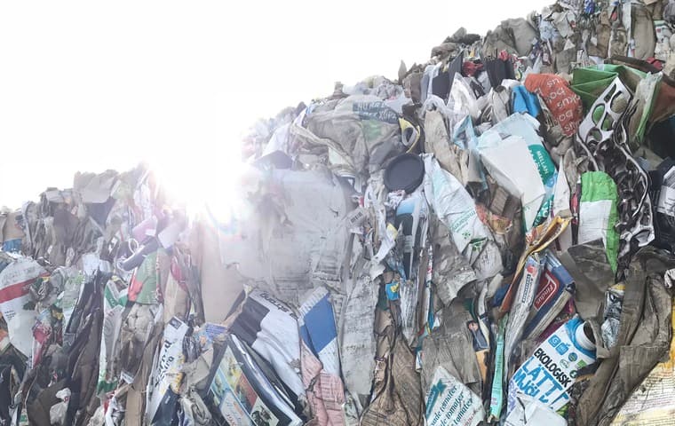 Balade papperförpackningar utomhus